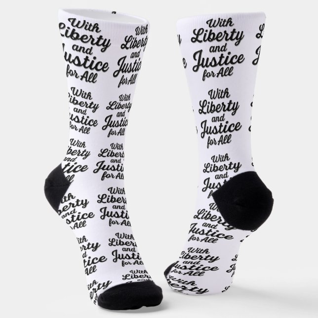 With Liberty and Justice for All Protest Freedom Socks (Angled)