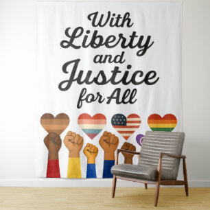 With Liberty and Justice for All Protest Freedom Tapestry