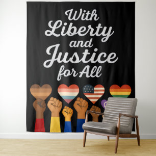 With Liberty and Justice for All Protest Freedom Tapestry