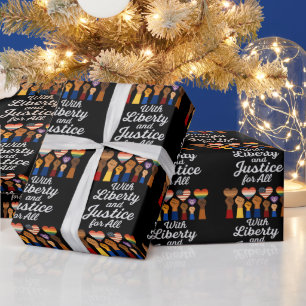 With Liberty and Justice for All Protest Freedom Wrapping Paper