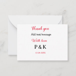 With love add couple name letter thank you add dat card
