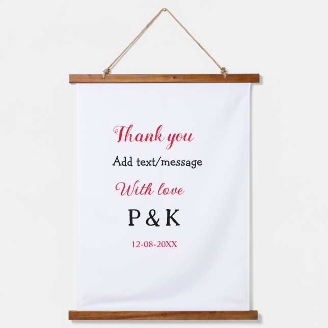 With love add couple name letter thank you add dat hanging tapestry (Front)