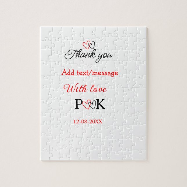 With love add couple name letter thank you add dat jigsaw puzzle (Vertical)