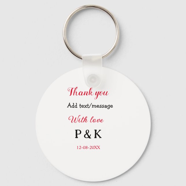 With love add couple name letter thank you add dat key ring (Front)