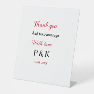 With love add couple name letter thank you add dat pedestal sign
