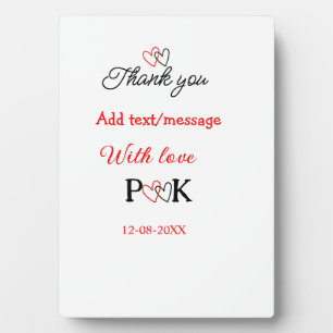 With love add couple name letter thank you add dat plaque