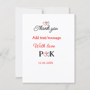 With love add couple name letter thank you add dat postcard