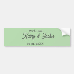 With love add couple name wedding simple minimal  bumper sticker