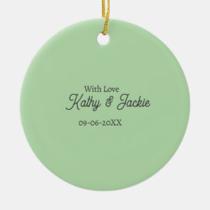 With love add couple name wedding simple minimal ceramic tree decoration