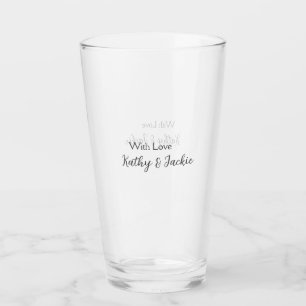 With love add couple name wedding simple minimal  glass