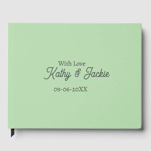 With love add couple name wedding simple minimal guest book