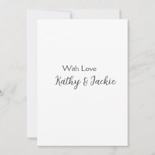 With love add couple name wedding simple minimal invitation