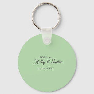 With love add couple name wedding simple minimal key ring