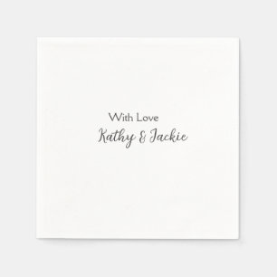 With love add couple name wedding simple minimal  napkin