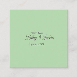With love add couple name wedding simple minimal  square business card