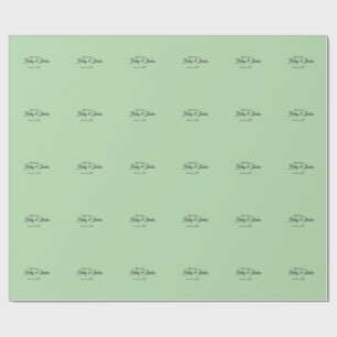 With love add couple name wedding simple minimal wrapping paper
