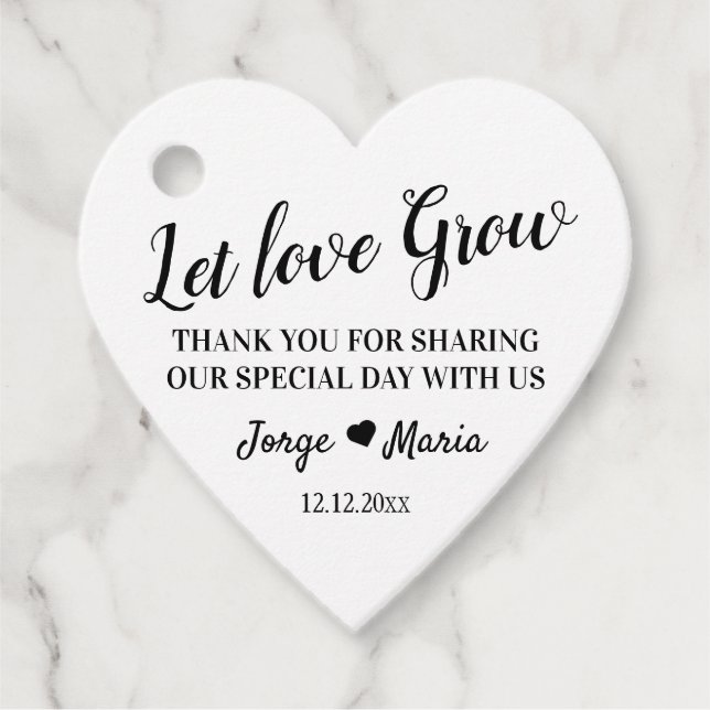 With love and dedication favour tags (Front)