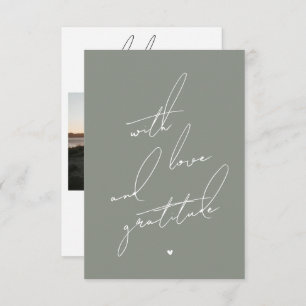 With Love and Gratitude Pre Printed Message Thank You Card