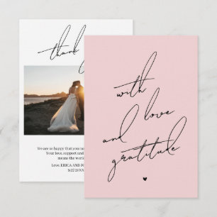 With Love and Gratitude Pre Printed Message  Thank You Card