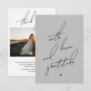 With Love and Gratitude Pre Printed Message Thank You Card