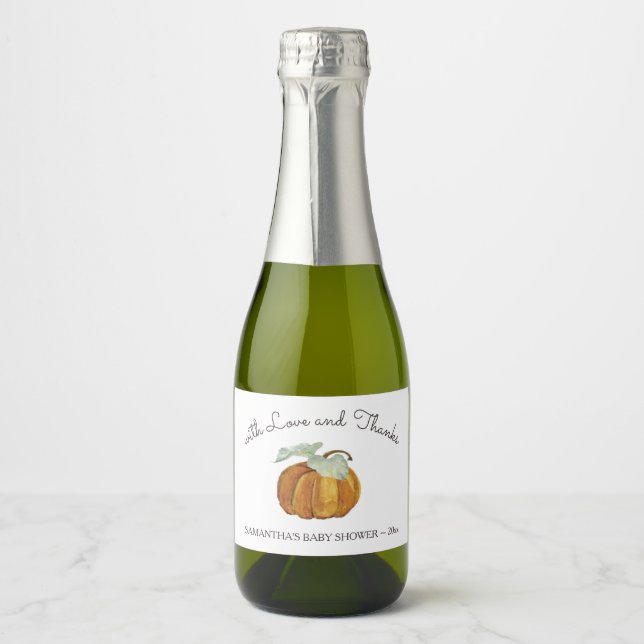 With Love And White Pumpkin Sparkling Wine Label (Front)