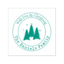With Love At Christmas Trees self-inking stamp