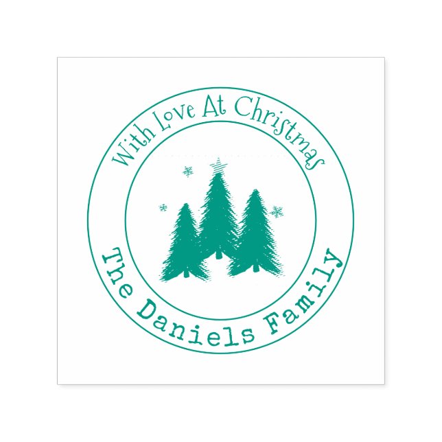 With Love At Christmas Trees self-inking stamp (Design)