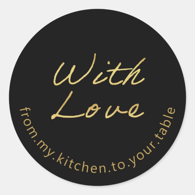 With Love Baker's Promotional Label Gold on Black (Front)