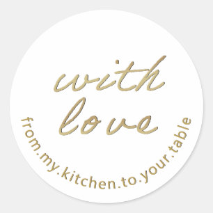 With Love Baker's Promotional Label Gold on White