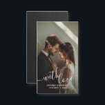 'With Love' Custom Photo Wedding Favor<br><div class="desc">A stylish and elegant wedding favor design with the words "with love" in a beautiful white script font. It includes space for a custom photo,  names,  and the wedding date in a modern white font. A perfect way to add a personal touch to your special day!</div>