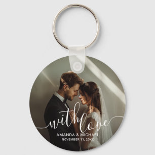 'With Love' Custom Photo Wedding Favour Key Ring