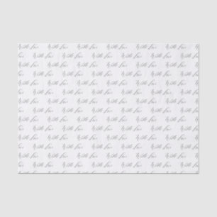 With Love Elegant Calligraphy Black White Gifting Tissue Paper