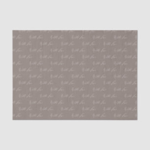 With Love Elegant Calligraphy Taupe Wedding Tissue Paper