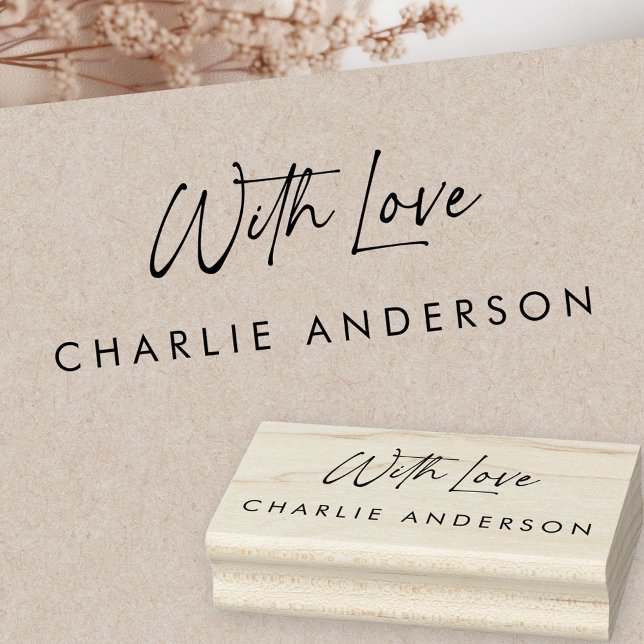 With love elegant script signature rubber stamp (With love elegant script signature rubber stamp)