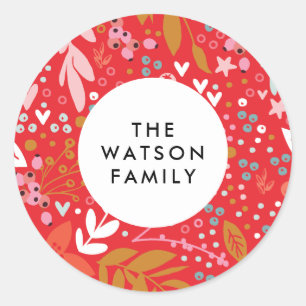 With Love Floral Christmas Pretty Holiday Sticker