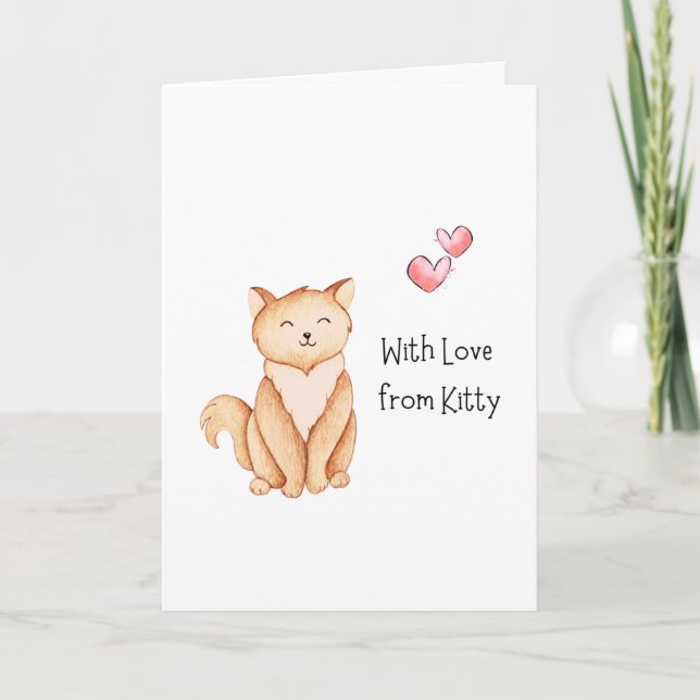 "With Love From Kitty" Birthday All Occasion Card (Front)