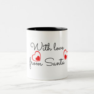 With love from Santa Red heart Two-Tone Coffee Mug