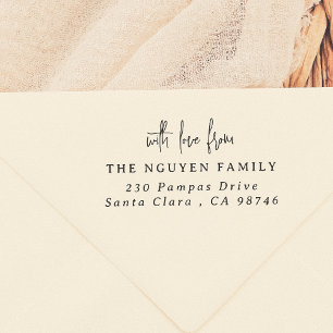 With Love From Script Elegant Family Name Address Rubber Stamp