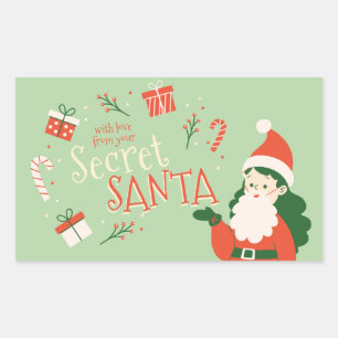 with love from Secret Santa sticker for Christmas