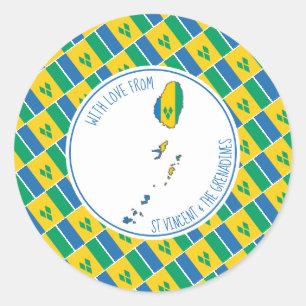 With Love From ST VINCENT FLAG Vincentian Map Classic Round Sticker