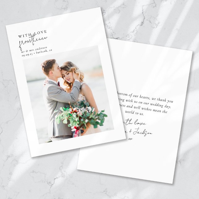 With Love from the New Mr & Mrs Wedding Thank You Card (Creator Uploaded)