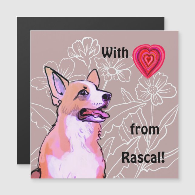 With Love From Your Corgi – Cute Magnetic card (Front/Back)