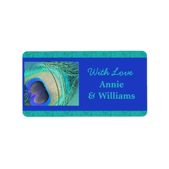 With Love Gift Tags:Peacock Feather Labels