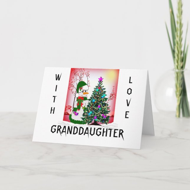 With Love Granddaughter Holiday Card (Front)