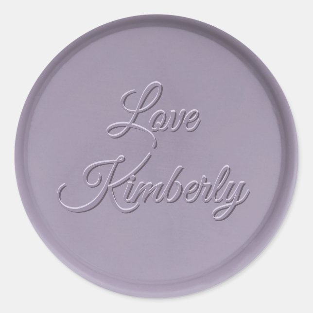 With Love Lavender Wax Seal Sticker (Front)