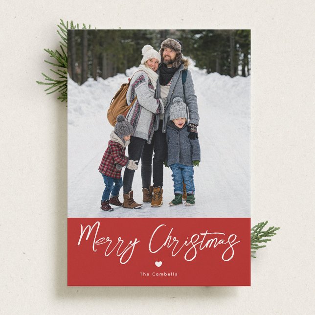 With Love Merry Christmas Typography Photo Card (Creator Uploaded)