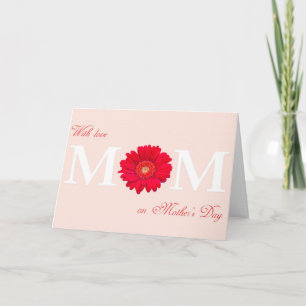 With Love Mum on Mother's Day Gerbera Daisy Flower Card