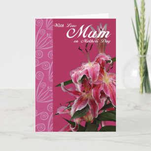 With Love Mum on Mother's Day, Mother's Day card