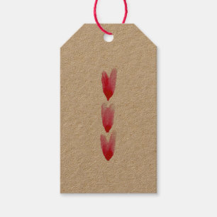 With Love painted hearts Kraft tag