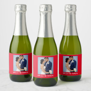 With Love Personalised Photo   Sparkling Wine Label